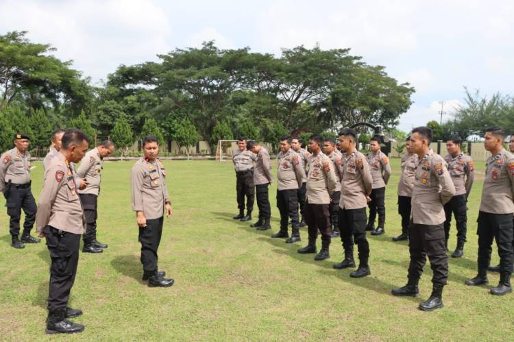 Waka Polres Sergai Melakukan Giat latihan Dalmas Rutin