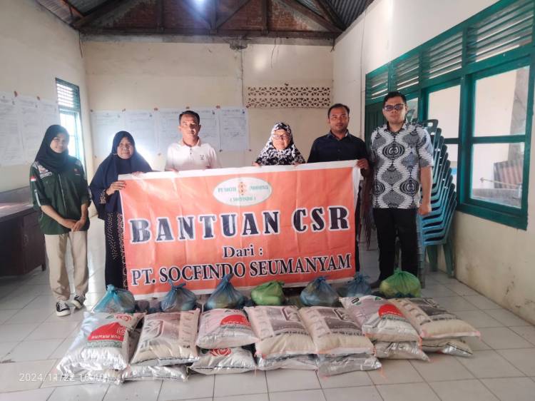 PT Socfindo Kebun Seumayam Kembali Salurkan CSR TJLSP Tahap 3 Sebanyak 118 Paket Sembako Untuk Warga