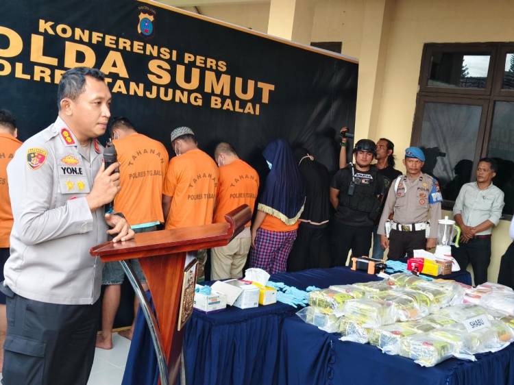 Polres Tanjungbalai Musnahkan Ribuan Gram Sabu, Kokain, dan Ekstasi