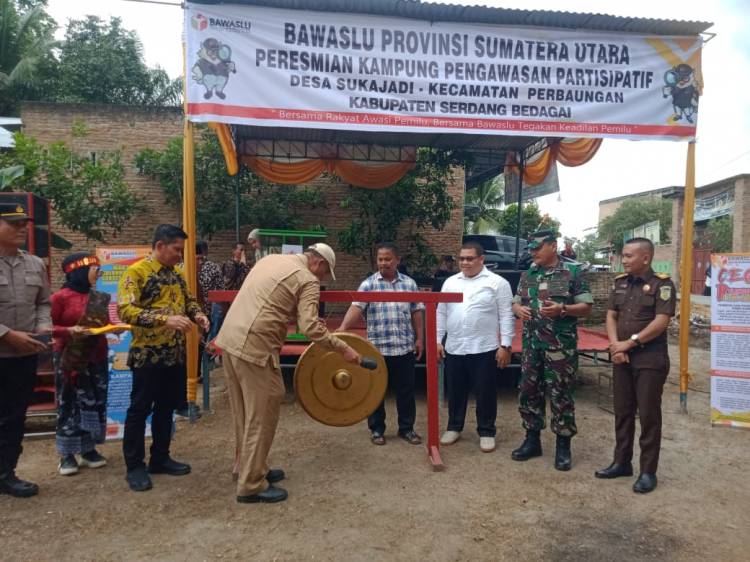Bawaslu Provsu Resmikan Kampung Pengawasan Partisipatif Pilkada 2024 di Sergai