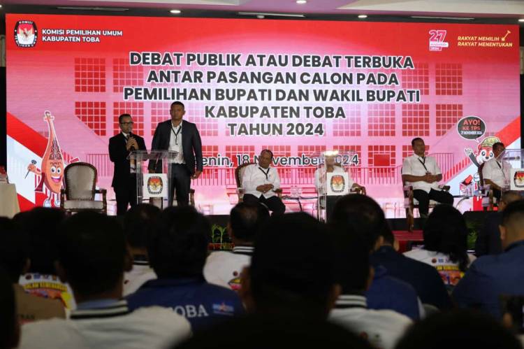 Debat Publik Pilbub Toba Berjalan Lancar, Pjs Bupati Toba Apresiasi KPUD dan Ketiga Paslon