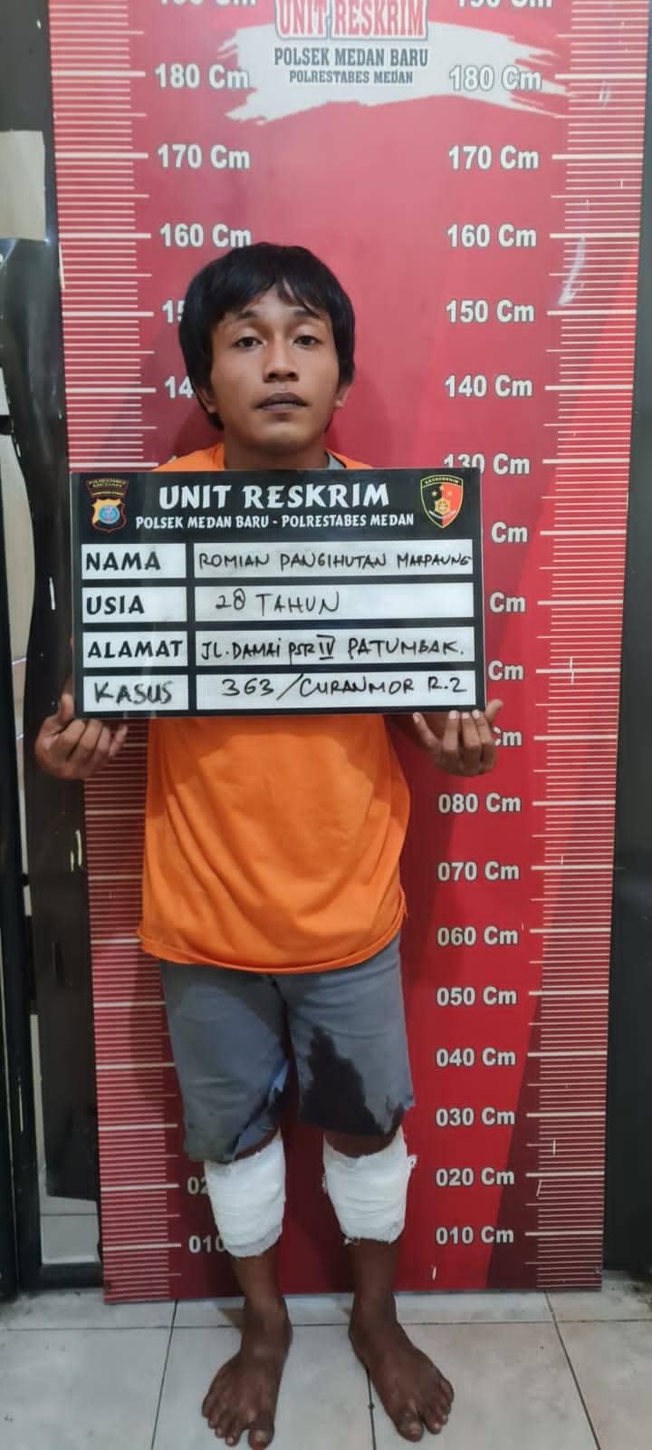 Reskrim Polsek Medan Baru Tembak Kedua Kaki Pelaku Pencurian Sepeda Motor