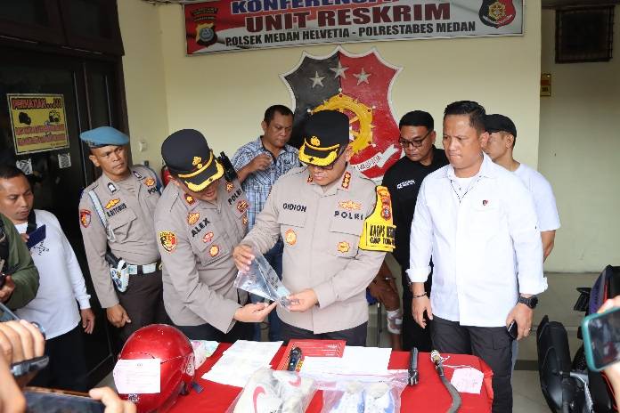 Dua Pelaku Begal Ditangkap Tim URC Polsek Medan Helvetia, Satu Dilumpuhkan dengan Timah Panas
