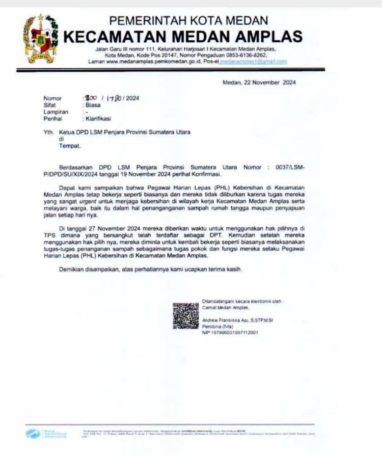 Pemko Medan Larang Honorer Libur Nasional 27 November, Blok Sumut: Tidak Netral