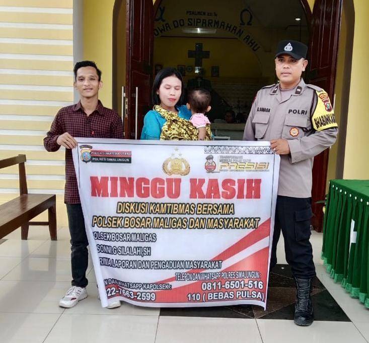 Polsek Bosar Maligas, Pastikan Keamanan dan Kenyamanan Ibadah di Gereja HKBP Bosar Maligas
