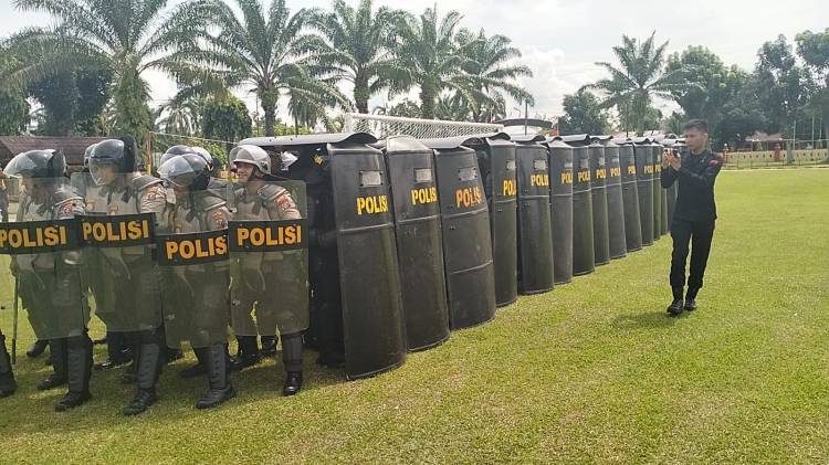 Polres Simalungun Ikuti Latihan Pengendalian Massa Jelang Pilkada, Siap Jaga Keamanan