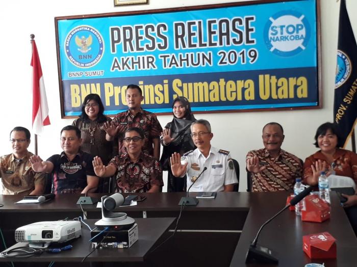 Sepanjang Tahun 2019, BNNP Sumut Ungkap 71 Kasus dengan 106 Tersangka