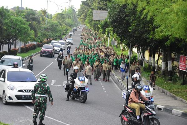 Ribuan Prajurit dan PNS serta Persit padati Korem 031/WB