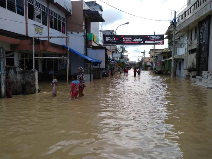 Sungai Bahilang di Tebingtinggi Meluap, Aktifitas Masyarakat Terganggu
