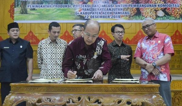 Dorong Produktivitas Kelapa Sawit  Berkelanjutan, Pemkab  Aceh Tamiang Tandatangani MoU PPI 