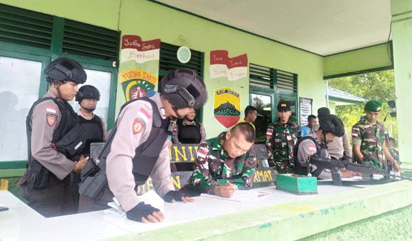 Danpos Kapar Satgas Yonif 133/YS Terima Kunjungan Sinergitas Polres Putusibau 