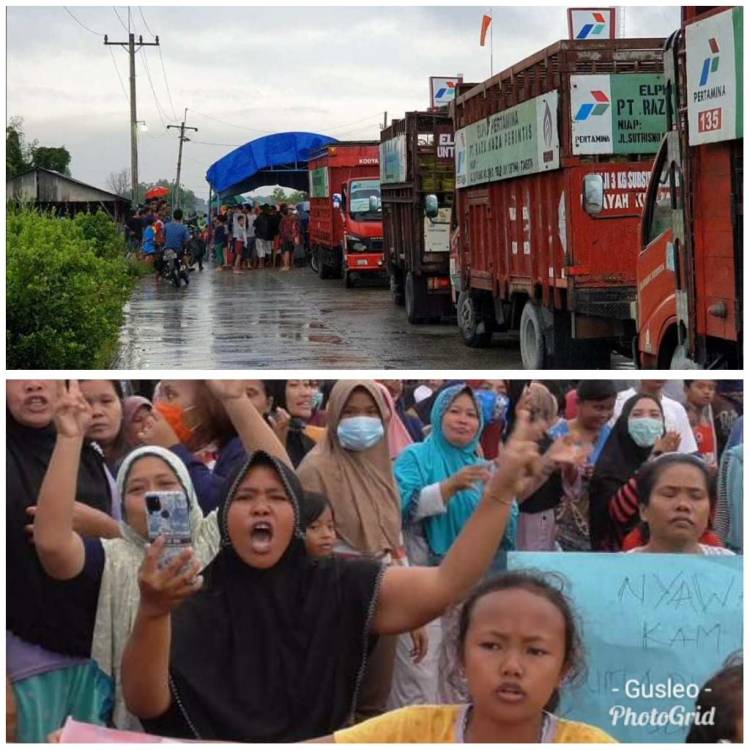 Gudang Penimbun dan Pengisian Gas Elpiji di Demo Puluhan "Omak - Omak"
