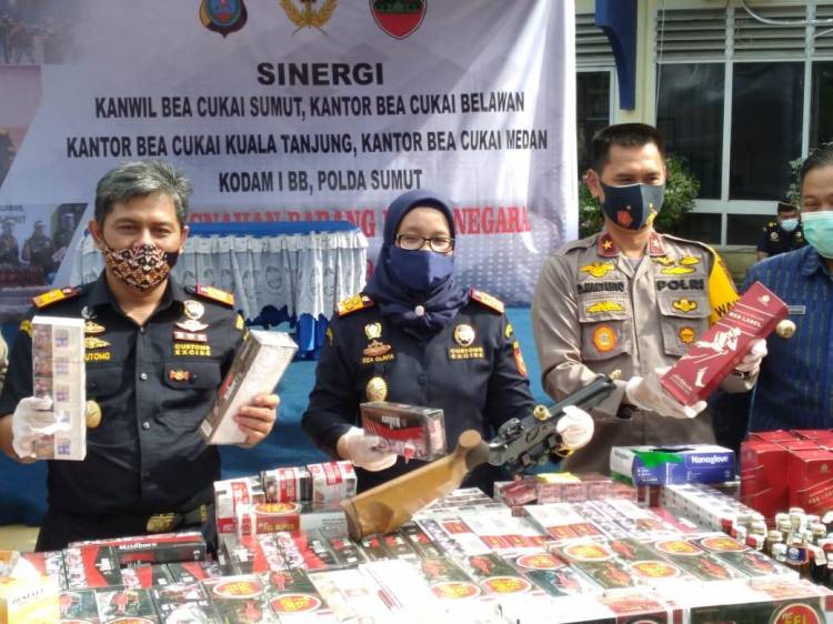 Bea Cukai Sumut Musnahkan Barang Milik Negara Senilai 2,6 Milliyar