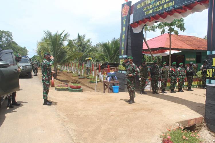 Dankolakops Korem 174/ATW Kunjungi Pos Jajaran SSK D Satgas Pamtas Yonif 125/Si&rsquo;mbisa