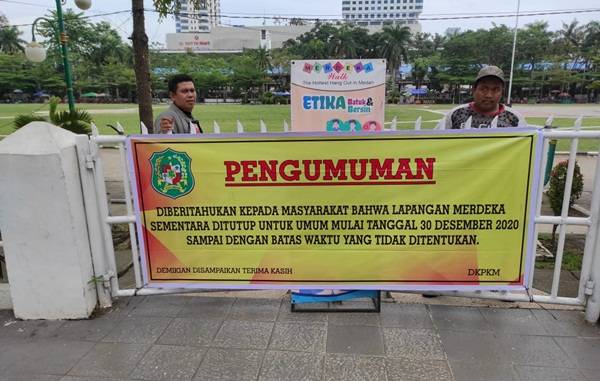 Cegah Kerumunan Malam Pergantian Tahun, Lapangan Merdeka Medan Ditutup