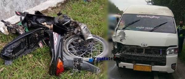 Pengemudi Bus Penumpang Kabur Usai Hantam Yamaha Vega di Jalinsum Asahan