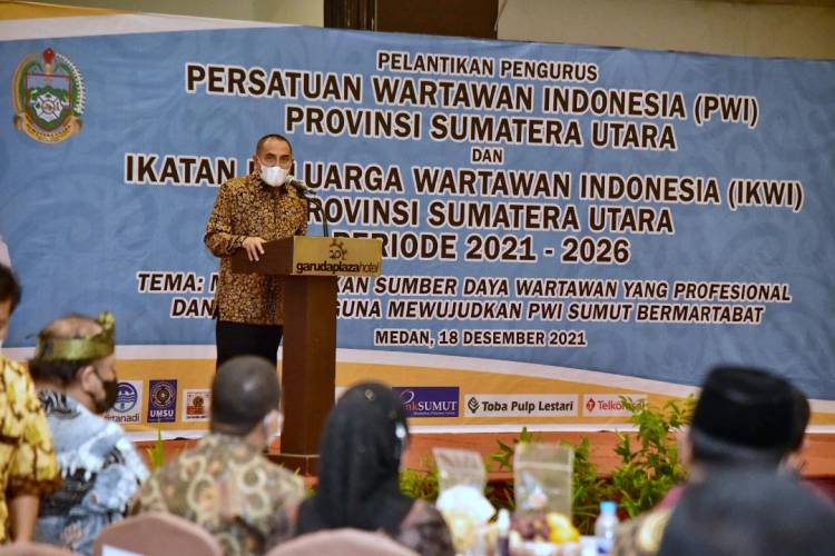 Pengurus PWI Sumut Periode 2021-2026 Dilantik, Ini Ajakan Gubernur Sumut Edy Rahmayadi