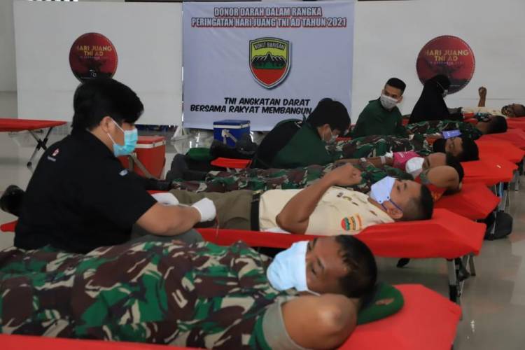 Gelar Baksos Donor Darah Serentak, Kodam I/BB Sambut Hari Juang TNI AD 2021