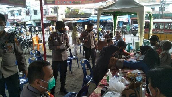 Polsek Patumbak Dirikan Posko Vaksin di Bawah Fly Over Amplas, Ini Tujuannya