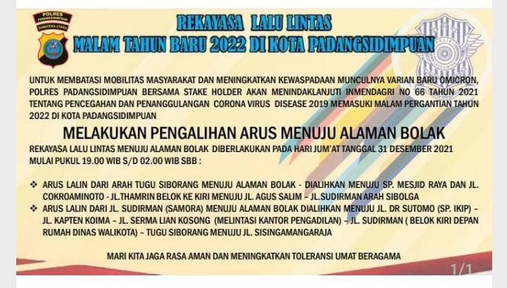 Himbauan Pembatasan Mobilitas Warga Di Malam Pergantian Tahun Tindak Lanjut Inmendagri