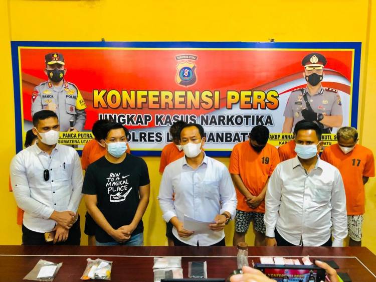 Polres Labuhanbatu Amankan 6 Pengedar Barbut Sabu 100,80 Gram