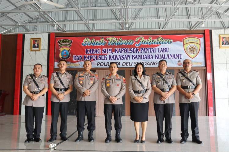 Kapolresta Deli Serdang Pimpin Sertijab Kabag SDM, Kapolsek Bandara KNIA dan Kapolsek Pantai Labu