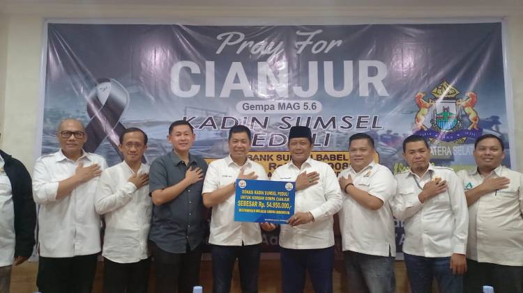 Program Kadin Sumsel Peduli Cianjur Terkumpul Rp 54.950.000