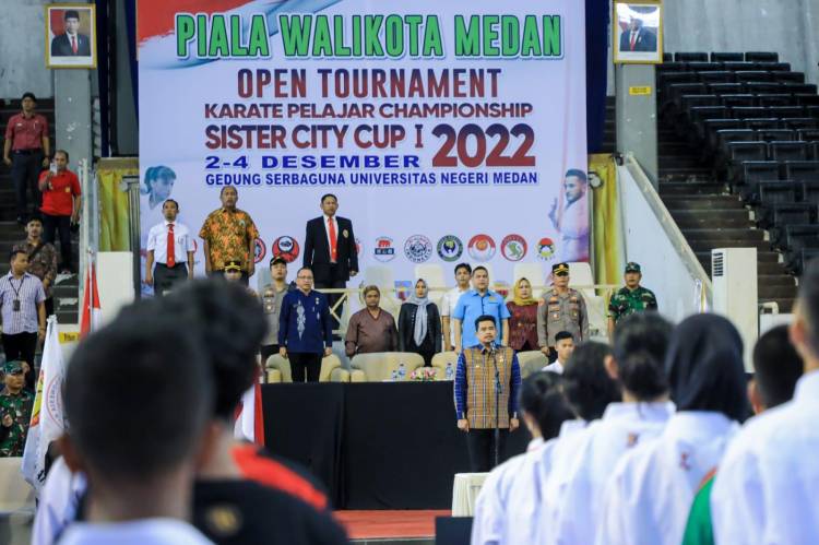 Ribuan Pelajar Antusias Ikuti Open Turnament Karate Pelajar Championship Sister City Cup I 2022