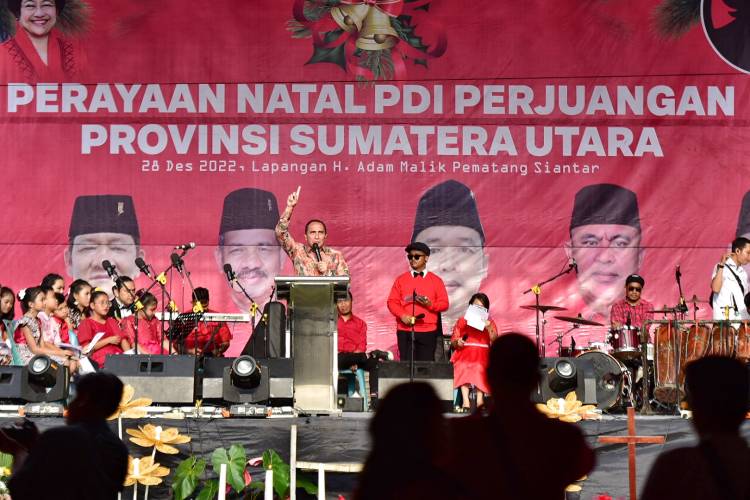 Hadiri Natal PDI Perjuangan Sumut, Edy Rahmayadi Sampaikan Pesan Persatuan