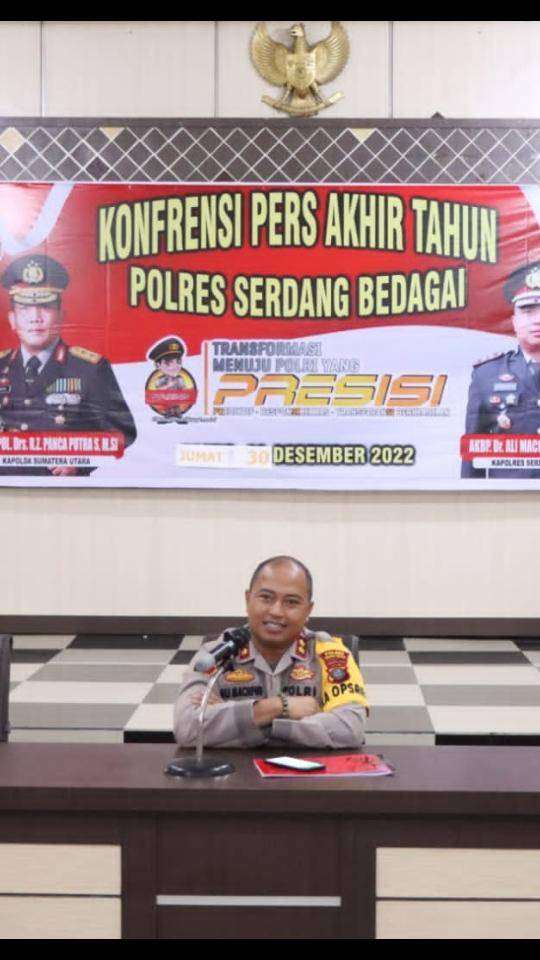 Polres Sergai Adakan Giat Konfrensipers Diakhir Tahun 2022