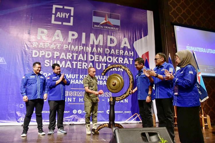 Edy Rahmayadi Hadiri Rapimda Partai Demokrat Sumut, Gubsu Ajak Kader Ciptakan Perubahan