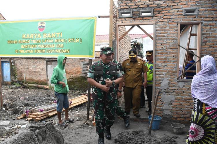 Pangdam I/BB Cek Kondisi Anak Asuh Stunting dan Rehab RTLH di Wilayah Kodim 0201/Mdn