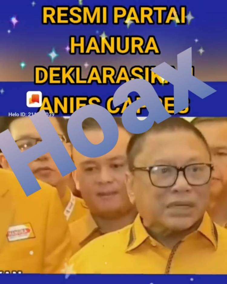 HOAKS! Video OSO Dukung Anies Baswedan, Sekjen Partai Hanura: Kita Masih Menunggu Arahan Presiden Jokowi