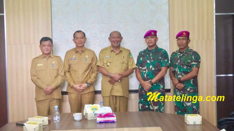 Baru Dilantik, Danyonif Marinir 8 Perkenalkan Diri ke Plt Bupati Langkat