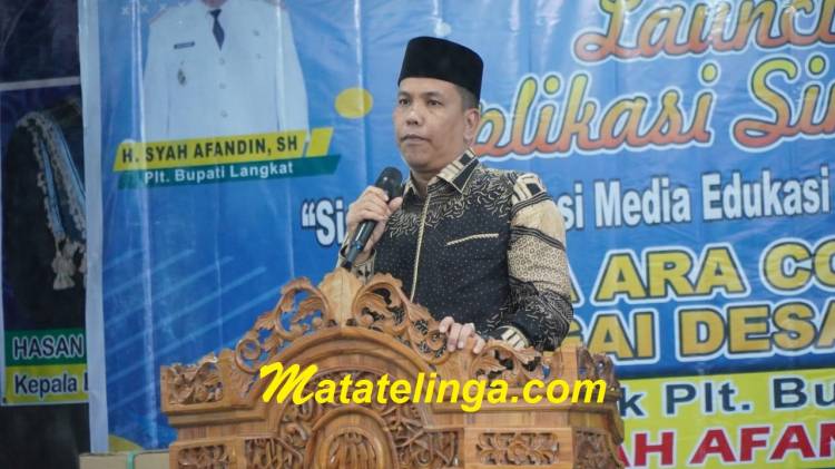 Plt Bupati Langkat Lauching Aplikasi Simendai Di  Desa Ara Condong