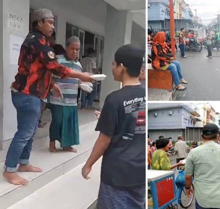 Pimpinan Ranting Pemuda Pancasila Sukaramai II, Bagi-bagi Nasi Kotak