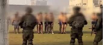 Video Beredar, Dua  Anak Laki laki Ditelanjangi dan Ditahan Pasukan Israel di Stadion Gaza