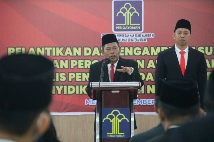 Kakanwil Kemenkumham Sumut Lantik dan Ambil Sumpah Jabatan Anggota MPD Notaris