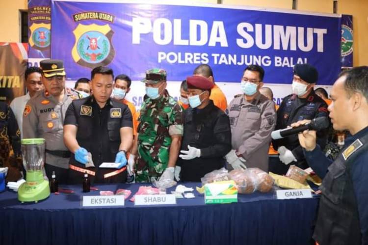 Polres Tanjung Balai Musnahkan Narkotika