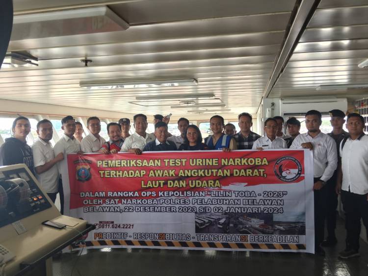 Seluruh Awak Angkutan Darat dan Laut Melakukan Tes Urine di Pelabuhan Belawan