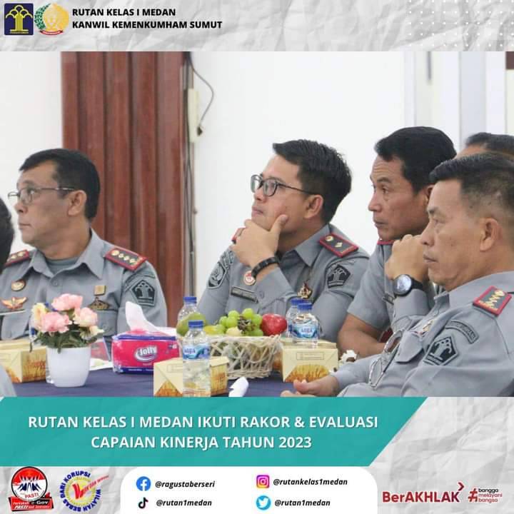 Optimalkan capaian kinerja, Rutan kelas I Medan ikuti rakor & evaluasi capaian kinerja tahun 2023
