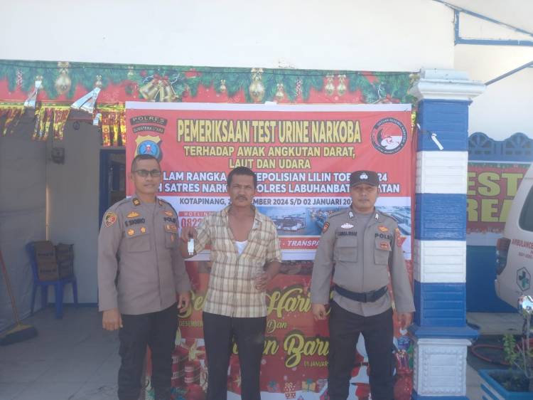 Polres Labusel Test Urine Sopir Angkutan