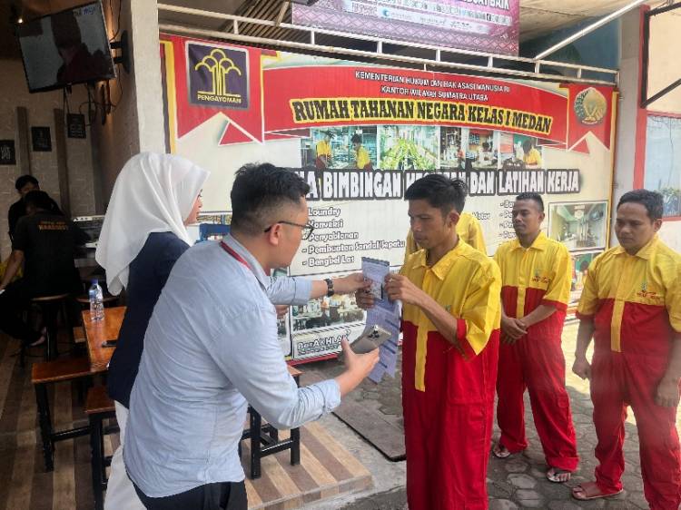 Warga Binaan Rutan Medan Terima Buku Tabungan dari BRI