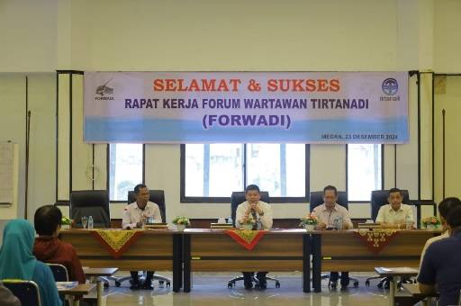 Ewin Putra Buka Raker Forwadi Siap Berkolaborasi dengan Wartawan Menjadikan Perumda Tirtanadi Terbaik