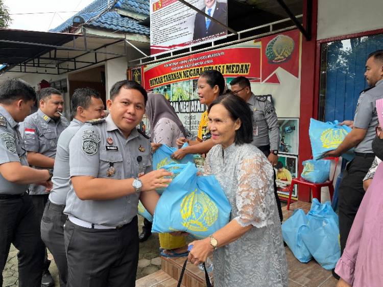 Rutan Medan Ikut Panen Raya dan Penyerahan Bansos bersama Menteri Imipas Secara Virtual