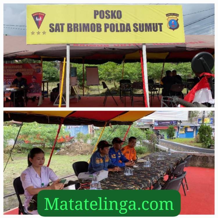 Pemasangan Tenda Posko Brimob Dalam Rangka Ops Kepolisian Terpusat "LILIN TOBA 2024"