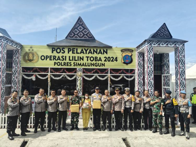 Kapolres Simalungun Dampingi Tim ITWASUM Polri Tinjau Pelaksanaan Operasi Lilin Toba 2024 di Parapat