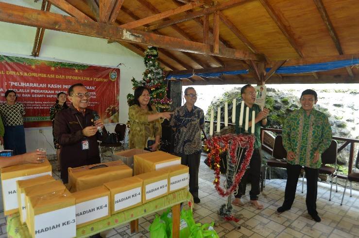 Perayaan Natal Dinas Kominfo Sumut di Pekan Tebu, Ilyas Sitorus Sampaikan Pentingnya Jaga Kekompakan dan Kebersamaan