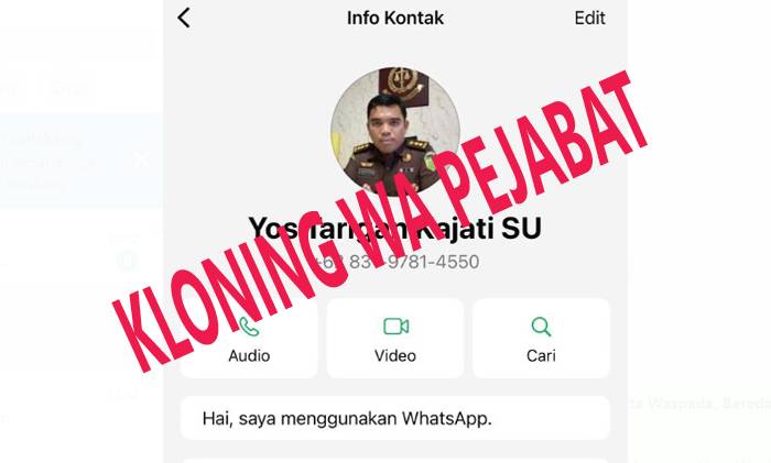 Waspada dan Jangan Mudah Percaya, Beredar WA Palsu Gunakan Nama Pejabat di Kejati Sumut
