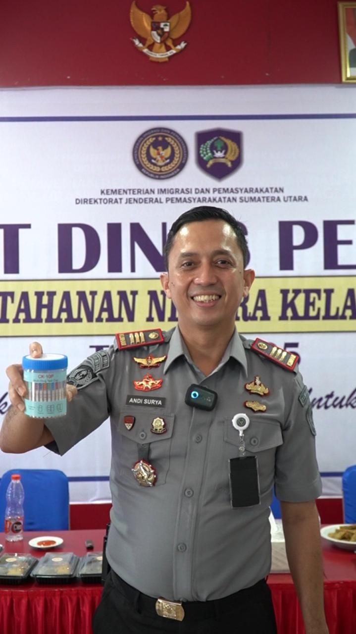 Usai Rapat Dinas, Pegawai Rutan Kelas I Medan Jalani Tes Urine Bersama